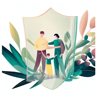 Une famille bénéficiant de la protection sociale