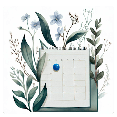 Calendrier avec une épingle marquant la date