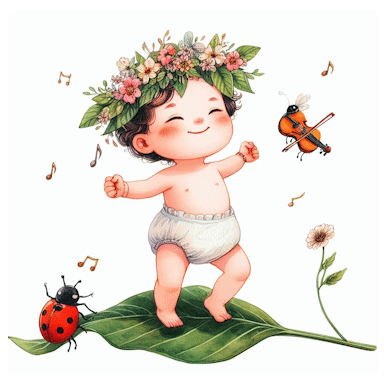Un bébé qui danse en souriant