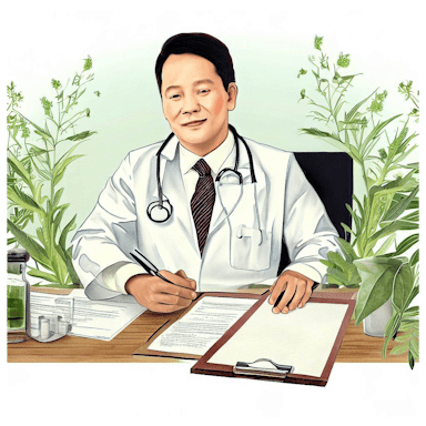 Un médecin signe des documents administratifs