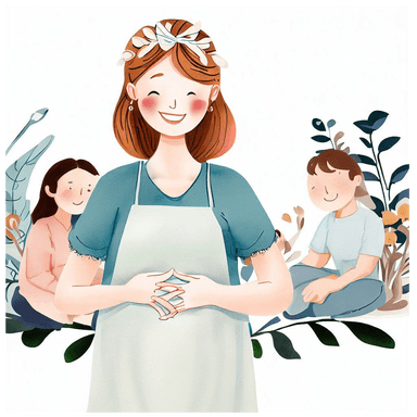 Sage-femme souriante devant un groupe de futur parents