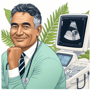 Un radiologiste devant un appareil d'échographie