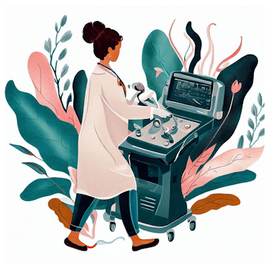 Une radiologiste manipulant un appareil d'échographie